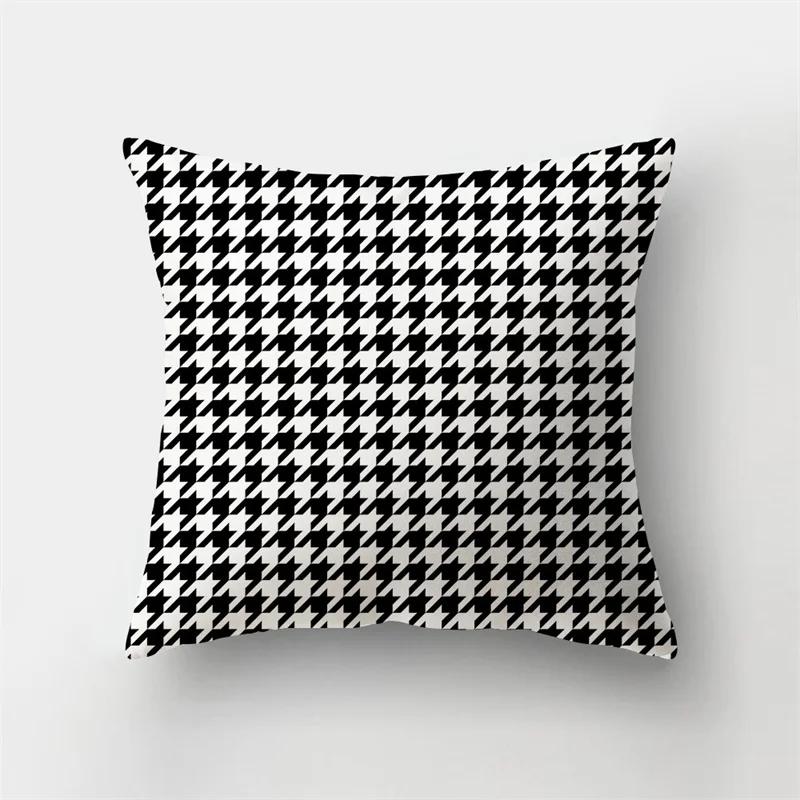 Simple Yellow Black Geometric Cushion Cover For Sofa Wave Line Square Pillow Case Letter Pillowslip Household Home Decor