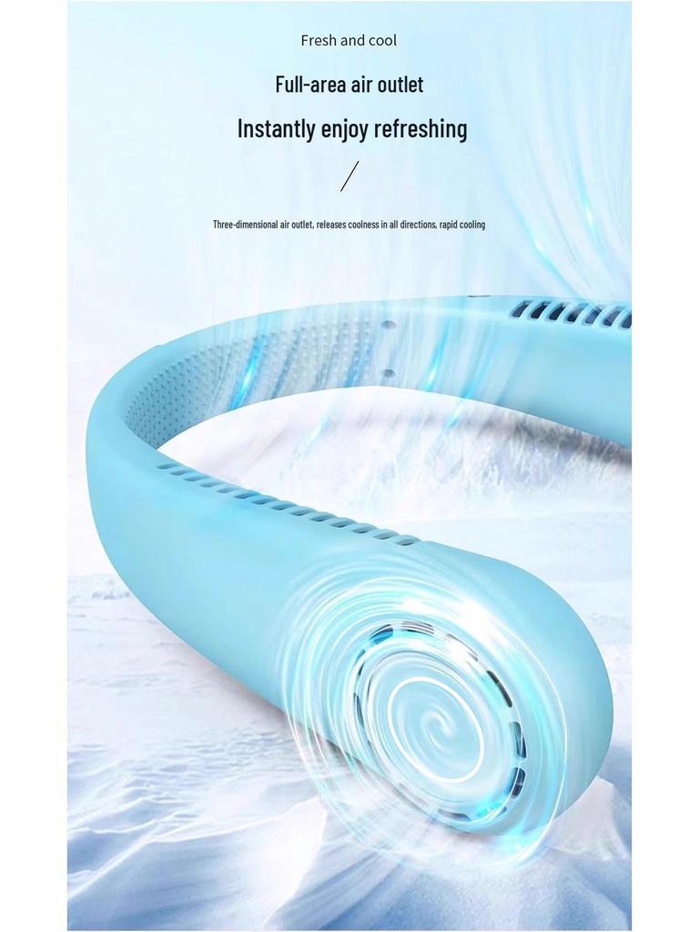 2024 Ultra-Quiet Rechargeable Neck Fan: Portable, Cooling, and Kid-Friendly