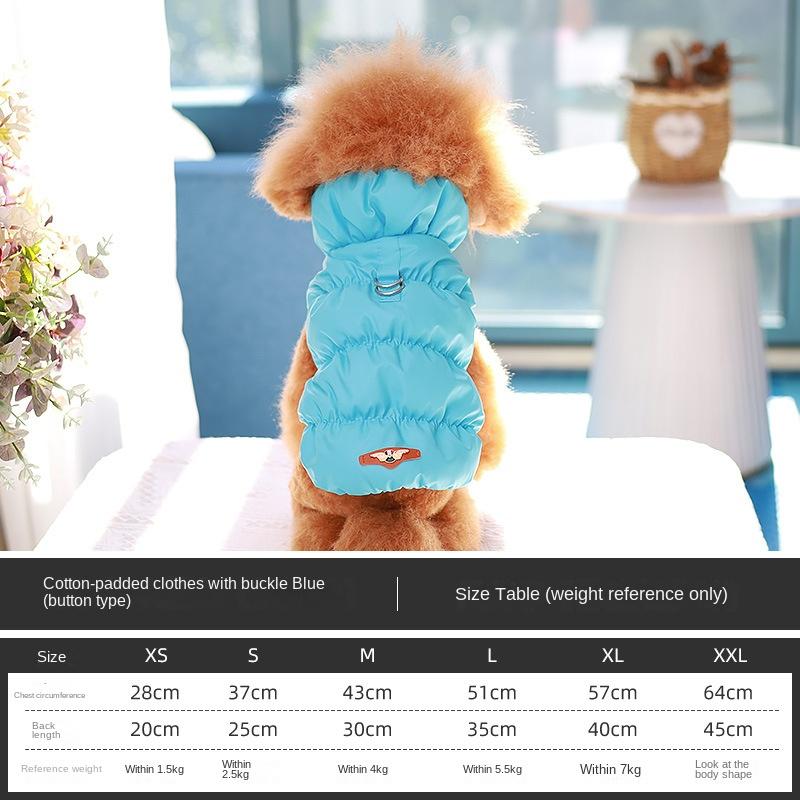 Roupas para cães Colete de inverno Roupas quentes de algodão acolchoado Roupas para cães Roupas para bipés Roupas para animais de estimação