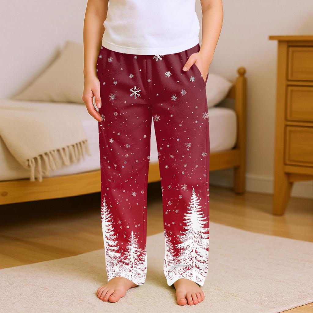 Children's Soft Comfortable Pyjama Bottoms Casual  Christmas Print Home Pants