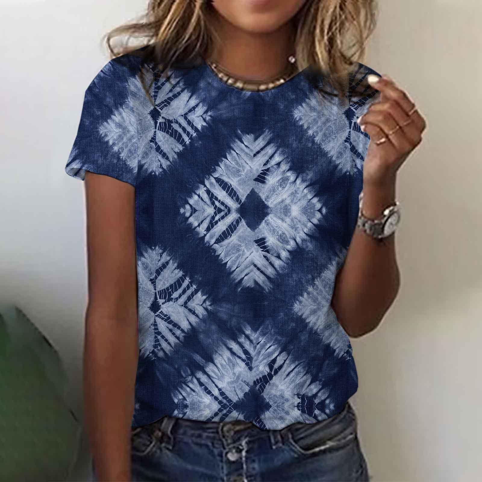 

Летняя женская футболка с коротким рукавом, 3D цифровая печать, популярный стиль, серия принтов анти-тай 3436 4XL