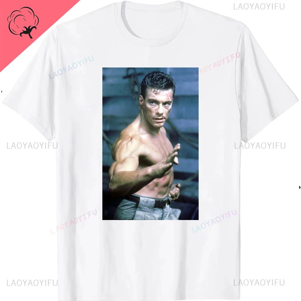 Vintage Cult Jean Claude Van Damme Kickboxer Movie Print T Shirt Woman Male Harajuku Classic O-neck Streetwear cotton