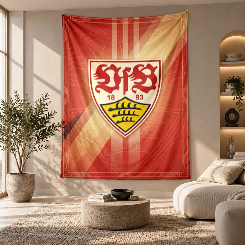 Arazzo Decorativo, Arte da Parete Stampata VfB Stuttgart, Appeso a Parete Leggero per Sfondo della Camera da Letto