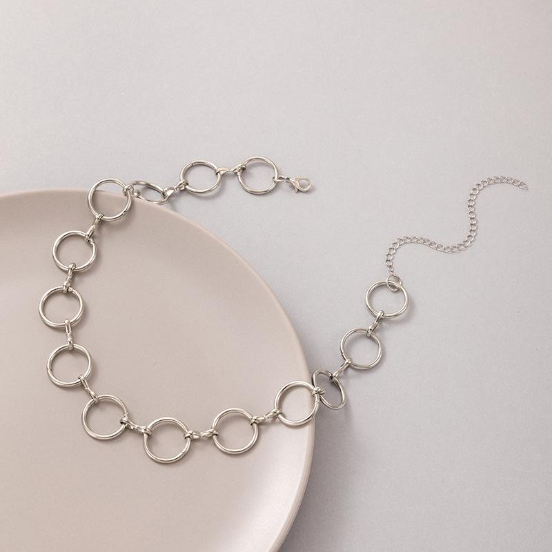 Accessories, Personality Exaggeration Trendy Necklace Geometric Circle Fashion Collarbone Necklace Women