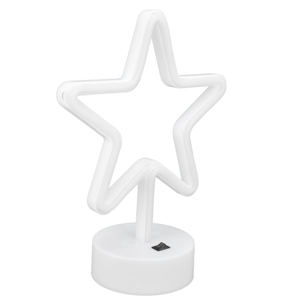 LED Desk Lamp USB Five Pointed Star Warm Light Neon Sign Bedroom Bar Holiday Decoration Light