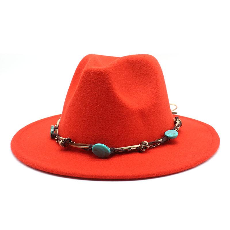 Emerald Western Region Style Top Hat Resin Accessories Jazz Hat Woolen Felt Hat