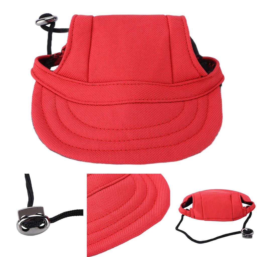 Dog Baseball Hat Sun Protection Comfortable Adjustable Pet Sports Hat with Ear Holes for Small DogsRed S