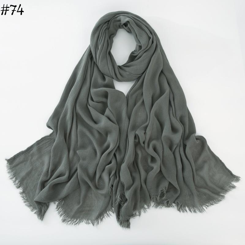 95 Colors Soft Cotton Viscose Scarf Rayon Material Muslim Hijab Mid Eastern Plain Solid Color Headscarf With Tassel