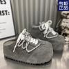 Thick-soled Heightening Bag Head Slippers Women's 2025 Spring New High-end Versatile Fashion Boken Shoes Outer Slippers Casual