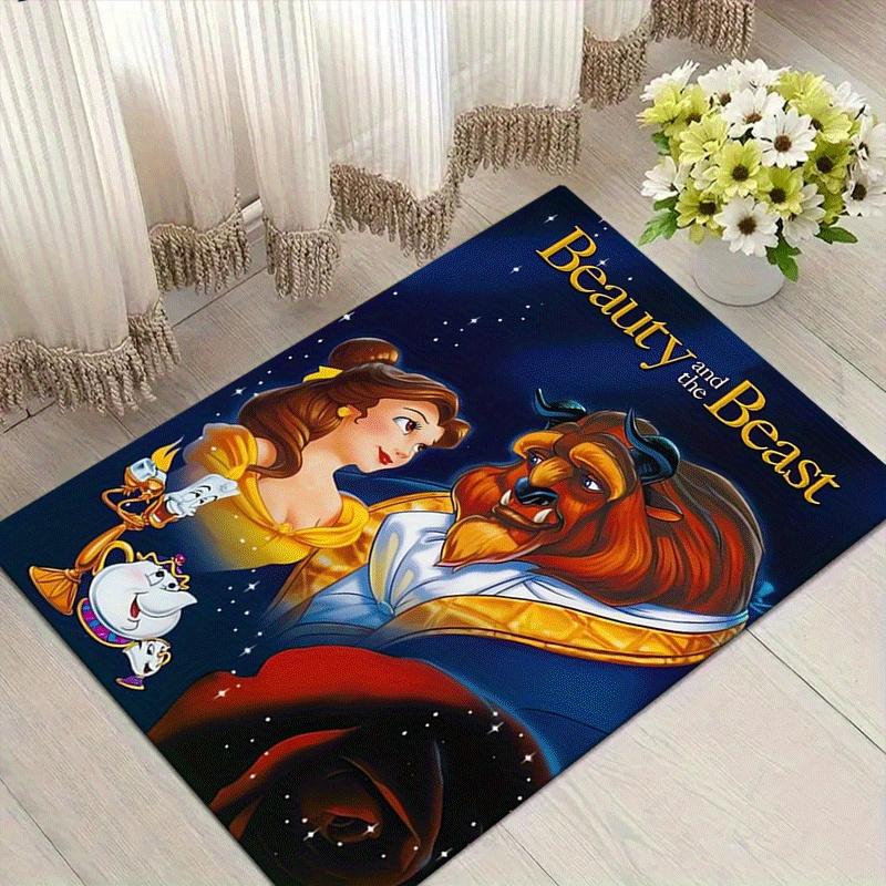 

1pc Beauty and The Beast Pattern Area Rug Soft Flannel Floor Mat for Living Room,Office,Bedroom and Carpet,Sofa Coffee Table Floor Mat 60cm by 90cm