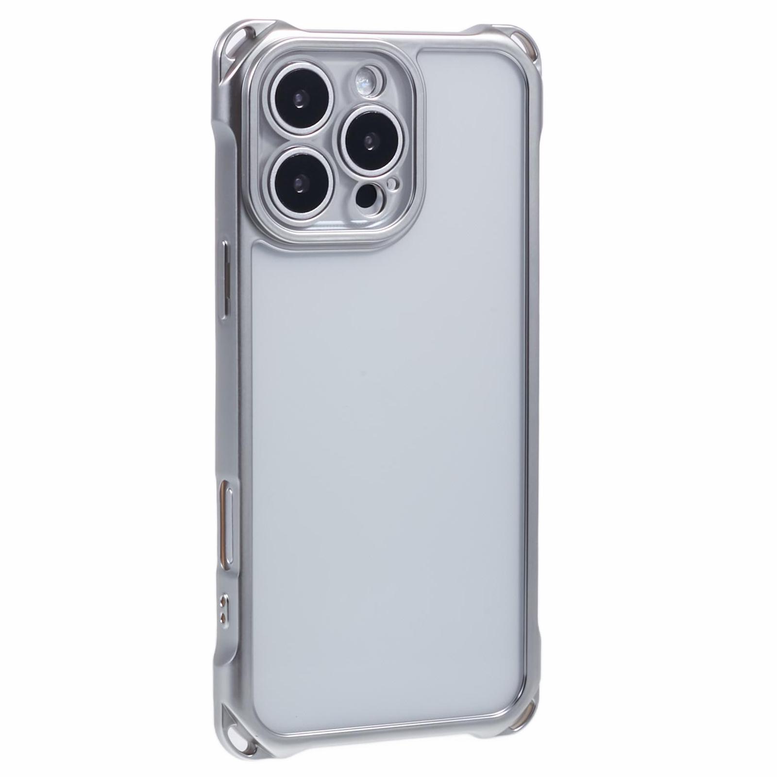

For iPhone 16 Pro Case Reinforced Corner Protection TPU Phone Cover Silver