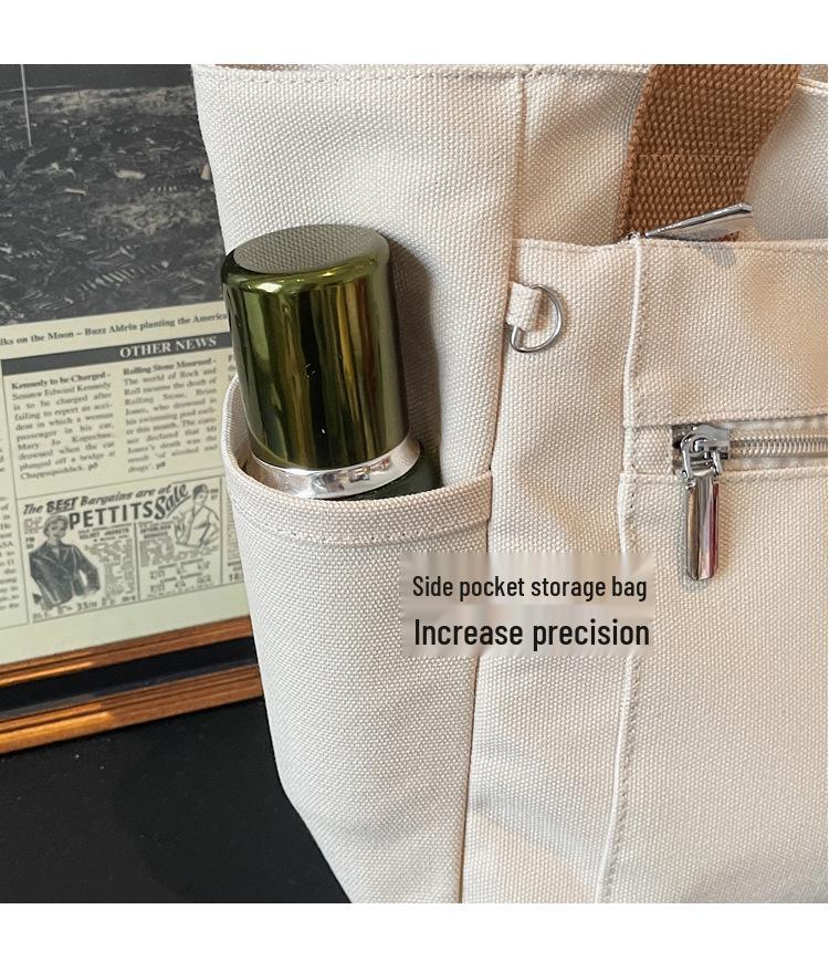 Versatile Women's Large Canvas Tote - Fashionable Mother-Child Casual Shoulder Bag for School & Commute