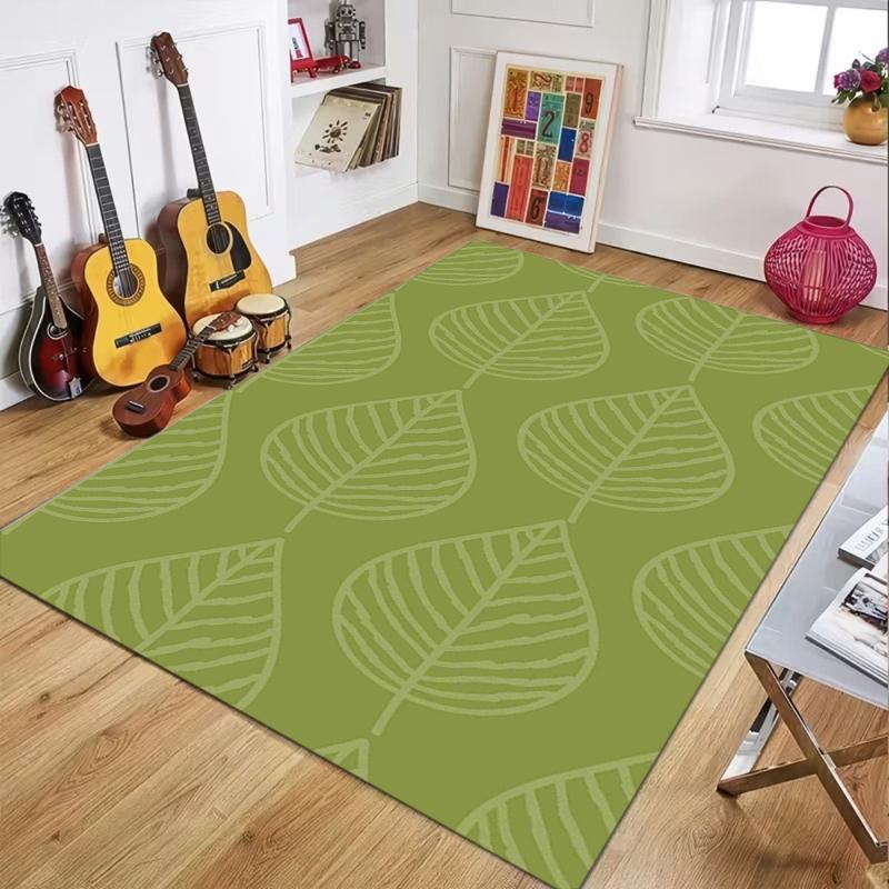 Vintage Botanical Area Rug Leaf Flower Pattern Carpet for Living Room Decor Boho Home Soft Non Slip Floor Mat