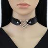 Collane con Ciondolo a Cuore Gotico Sexy alla Moda Vintage Gioielli Regalo Cuore Gotico in Pelle Collana Choker Punk da Donna Harajuku