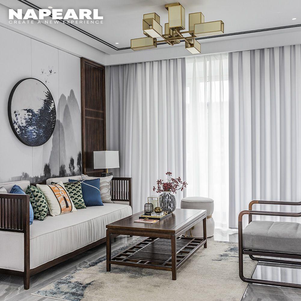 1PC Napearl Tulle Sheer Jednolity Kolor Zasłony Miękka Nowoczesna Zasłona Tiulowa Do Salonu Wystrój Domu