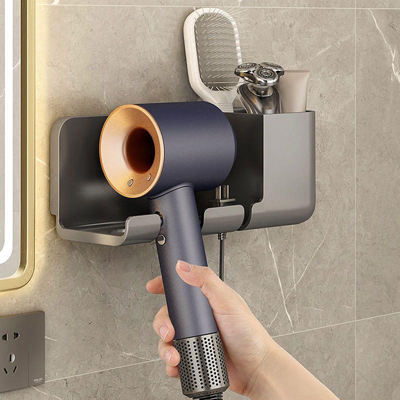 1Pcs Wall Mounted Hair Dryer Rack For Bathroom Hair Dryer Hanger Hair Dryer Storage Rack Home Organizer Bathroom Accessories