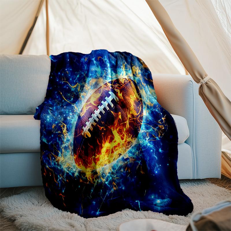 American football Theme Printed Blanket - Perfect for Couch, Bed, Travel & Outdoor Use | Machine Washable, Cozy & Durable.