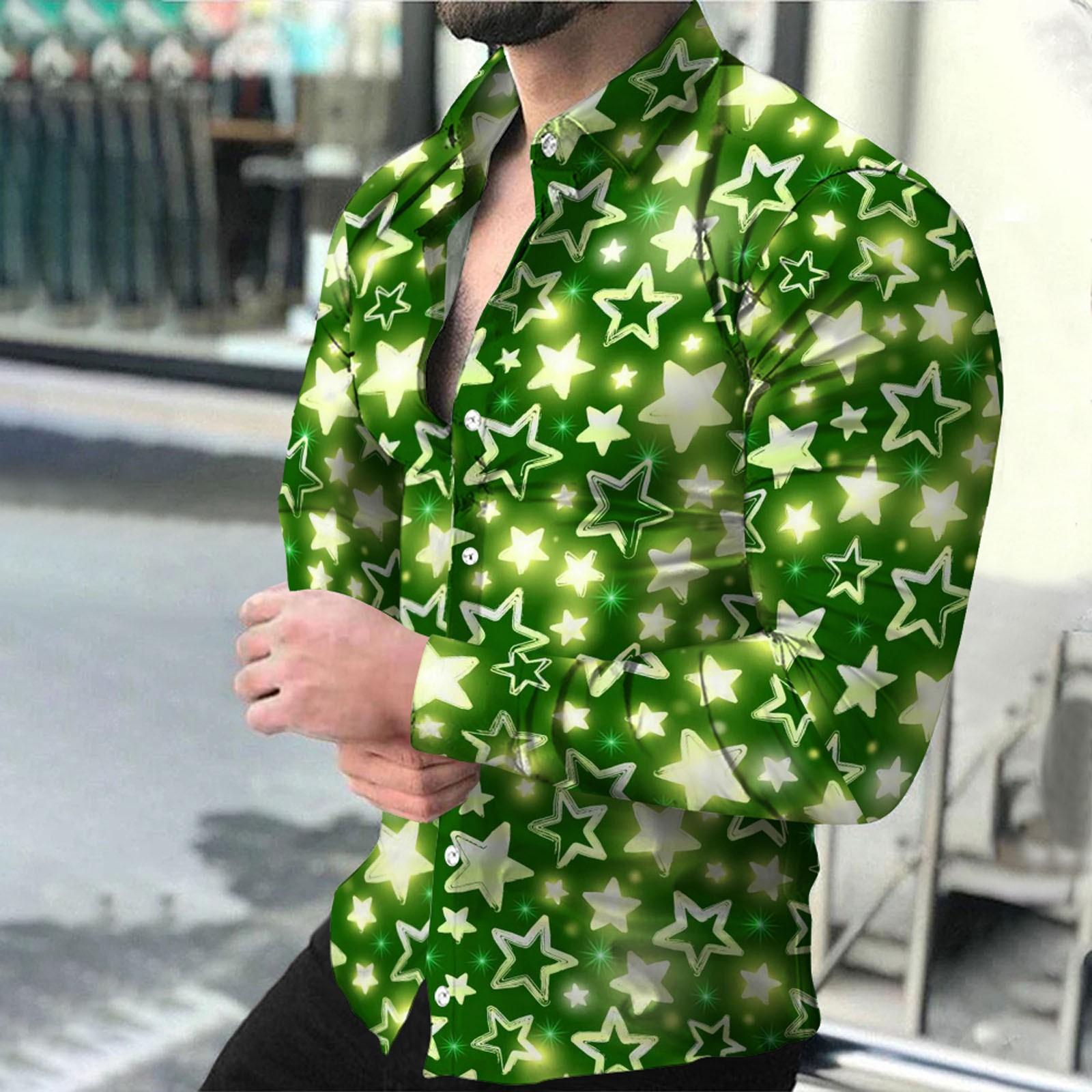 Men s Printed Long Sleeve Shirts Casual Loose Printed Long Sleeve Shirts XXXL