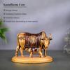 Handcrafted Kamdhenu Cow and Calf Statue Kamdhenu Cow with Calf Vastu Resin Fengshui Figurine for Car Dashboard Home Deocration Gifting Good Luck