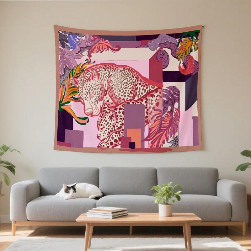 Boho Chic Wall Tapestry With Moon Phase Floral Starry Sky Design Bedroom Yoga Studio Decor