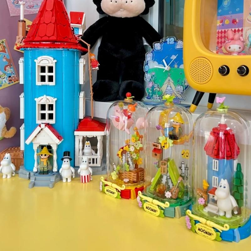 Pantasy Building Blocks Moomin's Home Wonderland Series Crystal Balls Puzzle Building Model Ornament Toys Collection Gifts