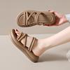 Thick Bottom Sandal Slippers Female Summer Cross Thin Strap Two Wear Ladies Beach Slippers Fashion Women Summer Shoes Breathable for Hot Weather