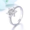 2026 Japanese and Korean Ins Fashion Snowflake Ring Women's Opening Adjustable High-end Zircon Ring Simple Trend Hand Jewelry