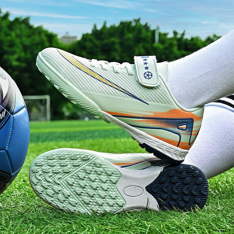 Children'S Football Shoes Tf Broken Nails Artificial Turf Boys And Girls Teenagers Students Velcro Leather Foot Training