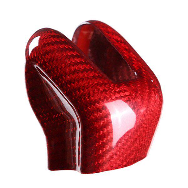 Red Carbon Fiber Full Coverage Car Gear Shift Knob Cover