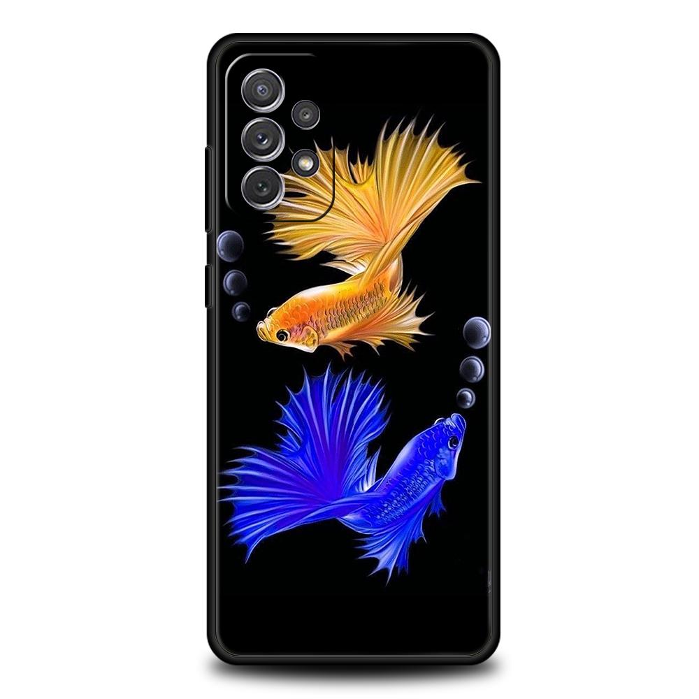 Cute Fish Phone Case for Samsung Galaxy A15 A14 A25 A54 A34 A51 A71 A73 A32 A52 A52S A11 A21S A31 A41 5G Soft Shell Capas Bags