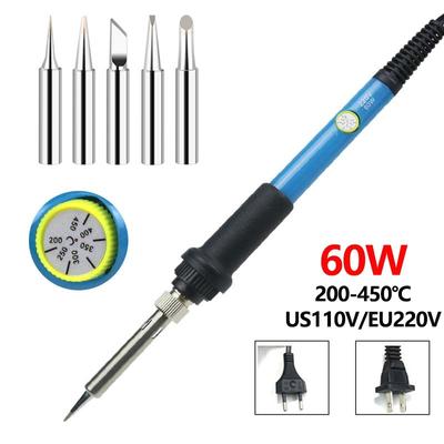 60W regulowana temperatura lutownica elektryczna 220V 110V stacja lutownicza do spawania elektryczne zestawy lutownicze
