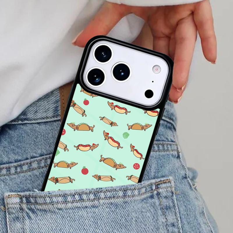 Cartoon Dackel Wursthund Handyhülle für iPhone 16e 15 14 13 12 17 Pro Max Plus Air 17pro Cover Hülle
