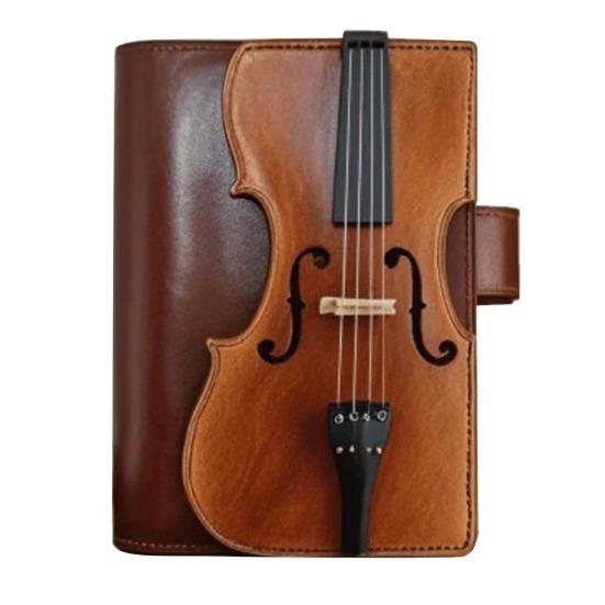 Vintage Violin Faux Leather Notebook Retro Journal with Musical Note Design Musical Gift for Musicians Collectors