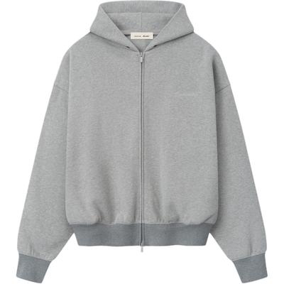 Fear of God Essentials Signature Classic mikina s kapucí na zip Concrete Heather Unisex Top Šedá 192SP264783F