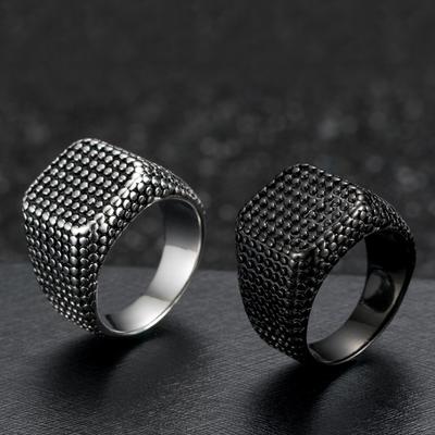 European and American Style Domineering Dot Shaped Mens Ring Titanium Steel Retro Trend Fashion
