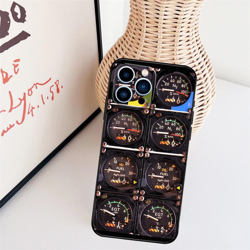 Aircraft Cockpit Dashboard Phone Case For iPhone 16 Pro Max 15 14 13 11 12 17 Pro Max Mini 15 16 Plus 16e 17 Air Cover
