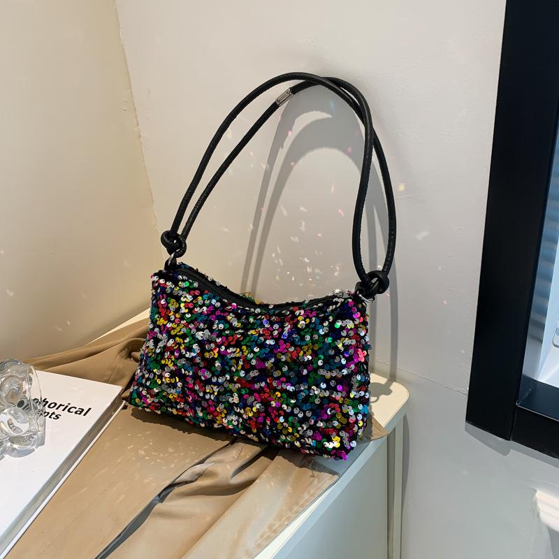 Sequin Fashion Shoulder Bag Women's 2025 Spring New Versatile Ins Underarm Bag Dumpling Bag Casual Bag