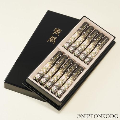 Uno Chiyo's Special Light Ink Cherry Blossom Incense Sticks, 10 sticks in a lacquered box, Nippon Kodo, Made in Japan, Cherry Blossom Scent, Low Smoke