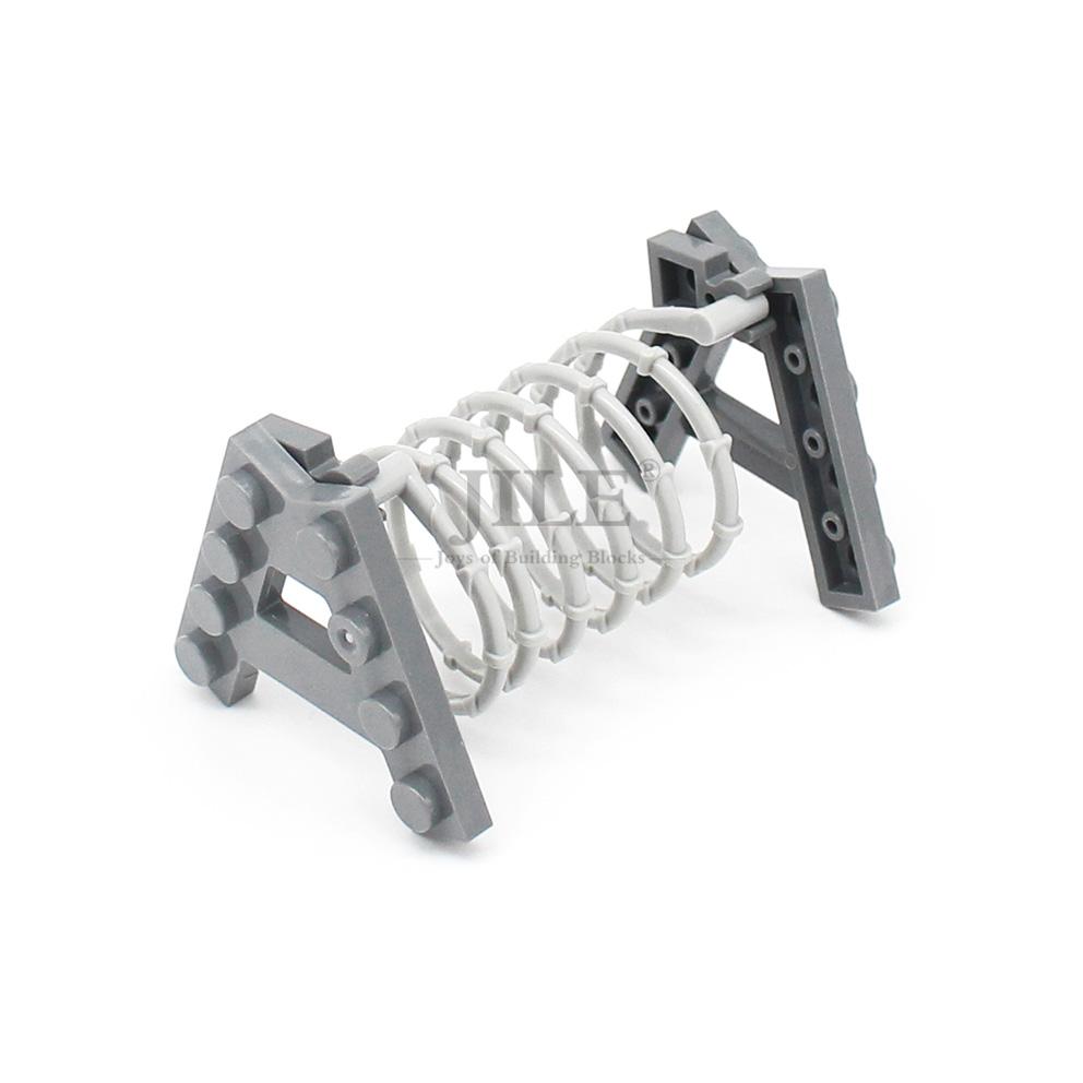 MOC Bază Militară Baricadă cu Sârmă Ghimpată Blocaj Rutier DIY Iluminează Blocuri de Construcție Cărămizi Compatibile cu Particule Străzi Orășenești