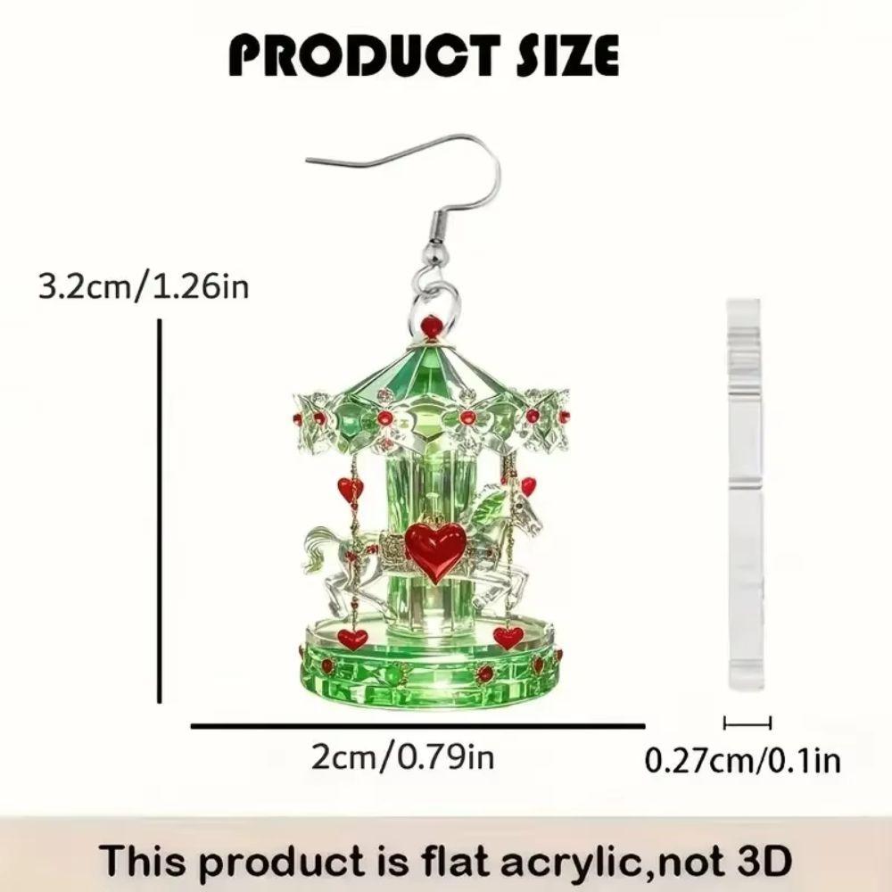 Retro Retro Carousel Earrings Mini Carousel Drop Earrings School Holiday