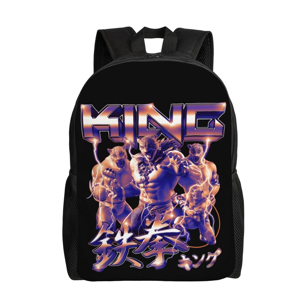 T-Tekkenes Travel Backpack Women Men School Laptop Bookbag Fighting Game College Student Daypack Bags