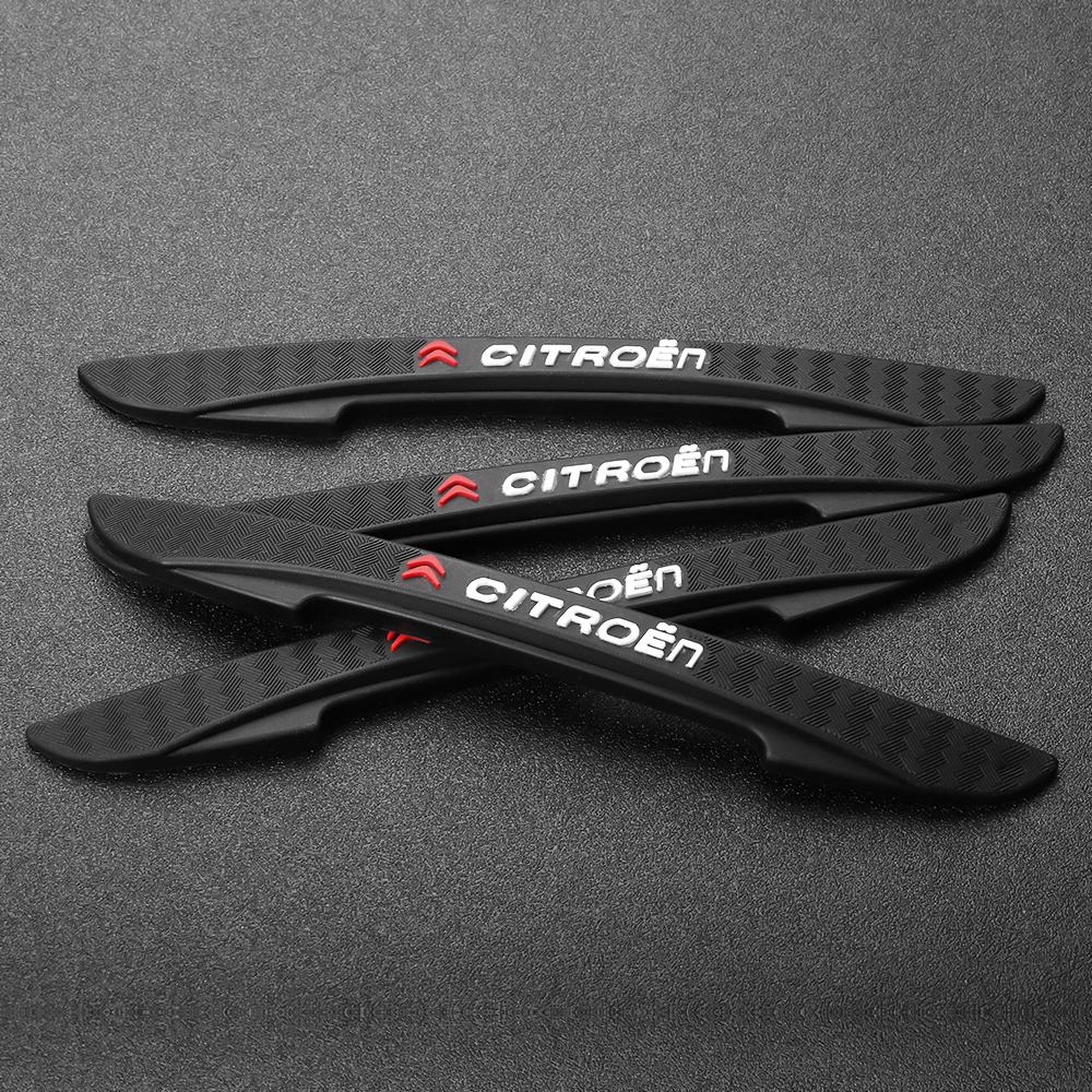 4PC Car Door Anti-collision Strip Bumper Protection Sticker Rear View Mirror Anti-scratch Parts For Citroen C1 C3 C4 C-ELYSEE C2