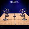 CAHAYA Microphone Stand Desktop Straight Boom 2-Way Design 360° Height Adjustment Steel Base Clips Cable Covers Black CY0360