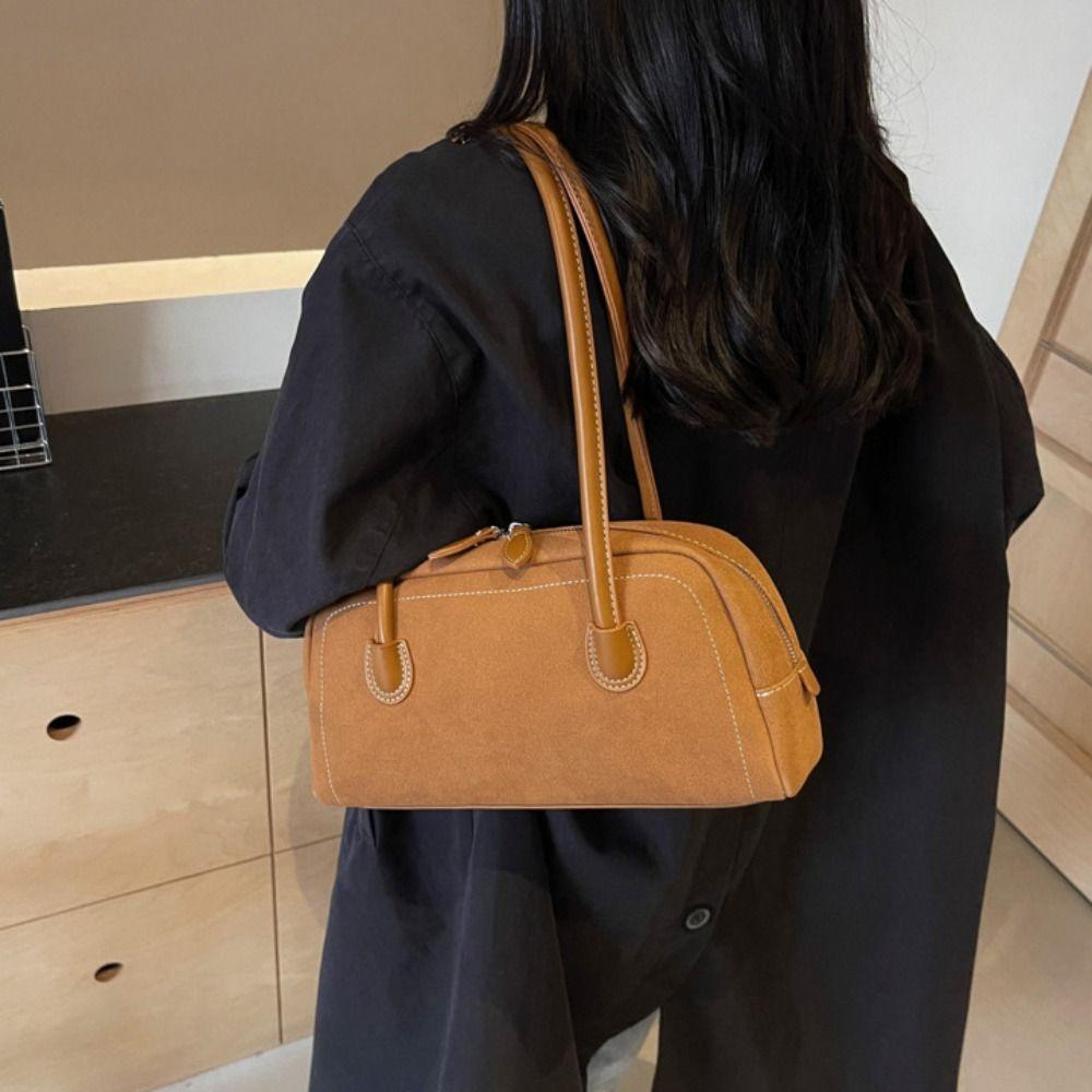 Aesthetic Faux Suede Bag Retro Single Shoulder Bag Fashion Underarm Bag  Winter