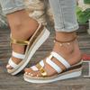 Slope heel Roman shoes women's platform pine shoes new foreign trade large size women's cool slippers summer European and American versatile