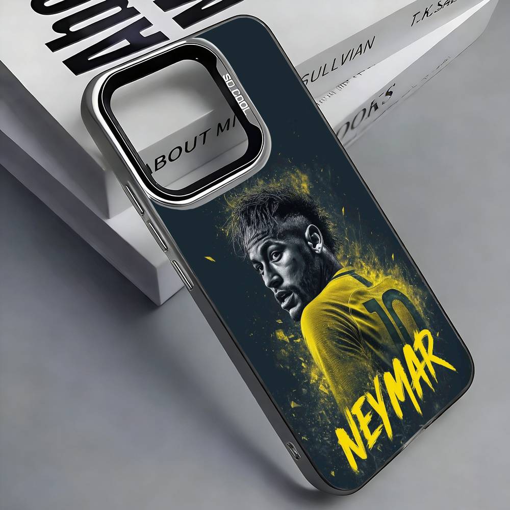 Football 10 For N-Neymar Phone Case For iPhone 17,16,15,14,13,12,11 Plus,Pro Max,Colored Silver Phone Case