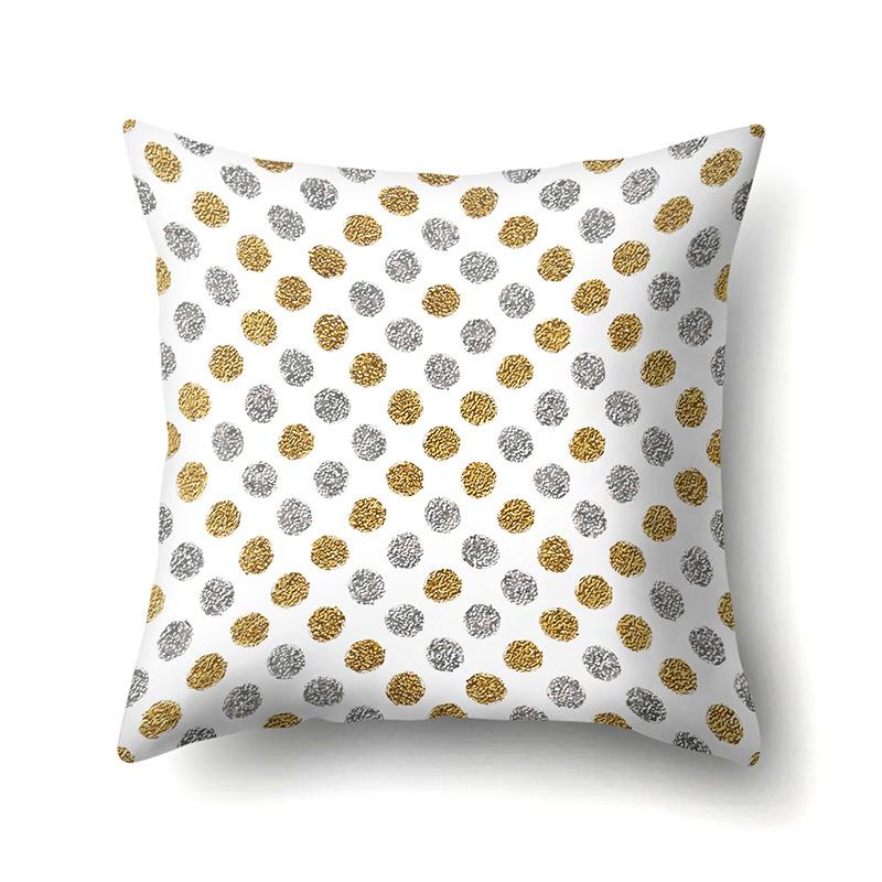 Polyester Pillow Case Decoration Home Gilt Printing Pillow Case Waist Cushion Cover Car Cushion Head Cushion Cover