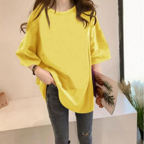 Women's Oversized Korean Style Loose Solid Color Short Sleeve T-Shirt