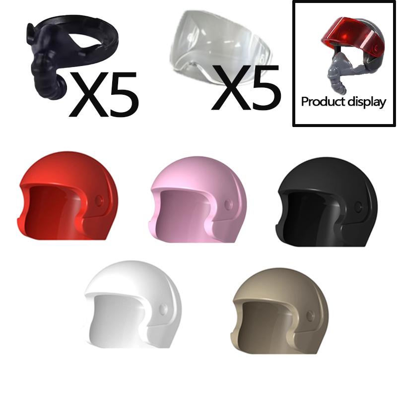 MOC Building Blocks Character Accessories Explosion-Proof Helmets Hats Gas Mask Knife Stands Mechanical Dog Drones DIY Toy Gift