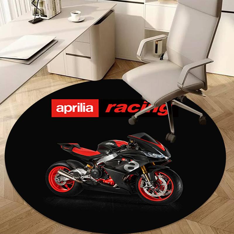 1Pc Aprilia racing Circular Print Rug - home decoration Carpet For Living Room Bedroom Flooring Computer Chair Area Rug